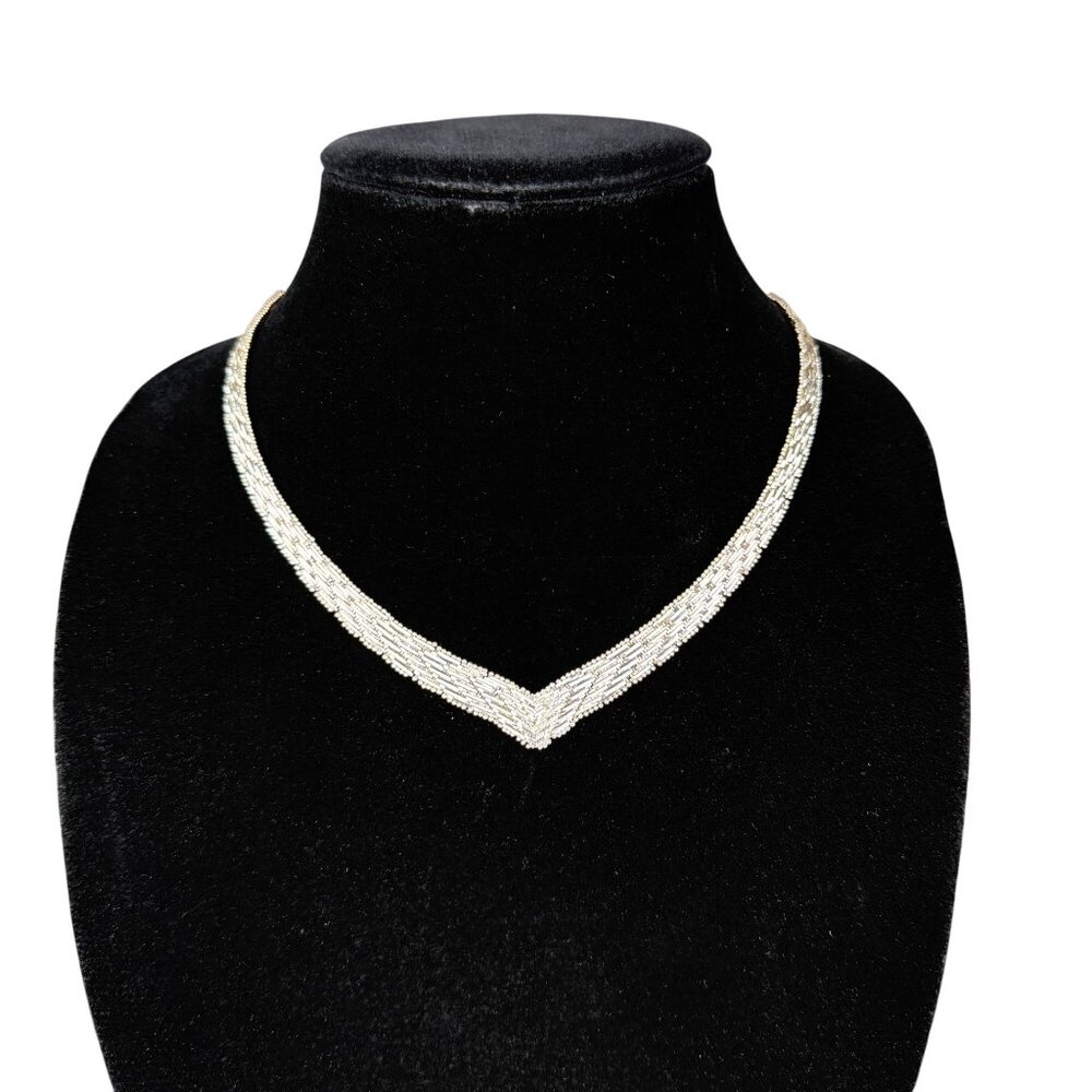 V Style Womens Silver Tone Multistrand Chain Necklace Elegant Timeless Design